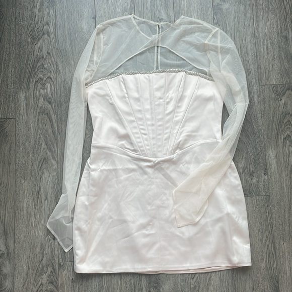 Mistress Rocks Cream Crystallised Mini Dress - Picture 6 of 8